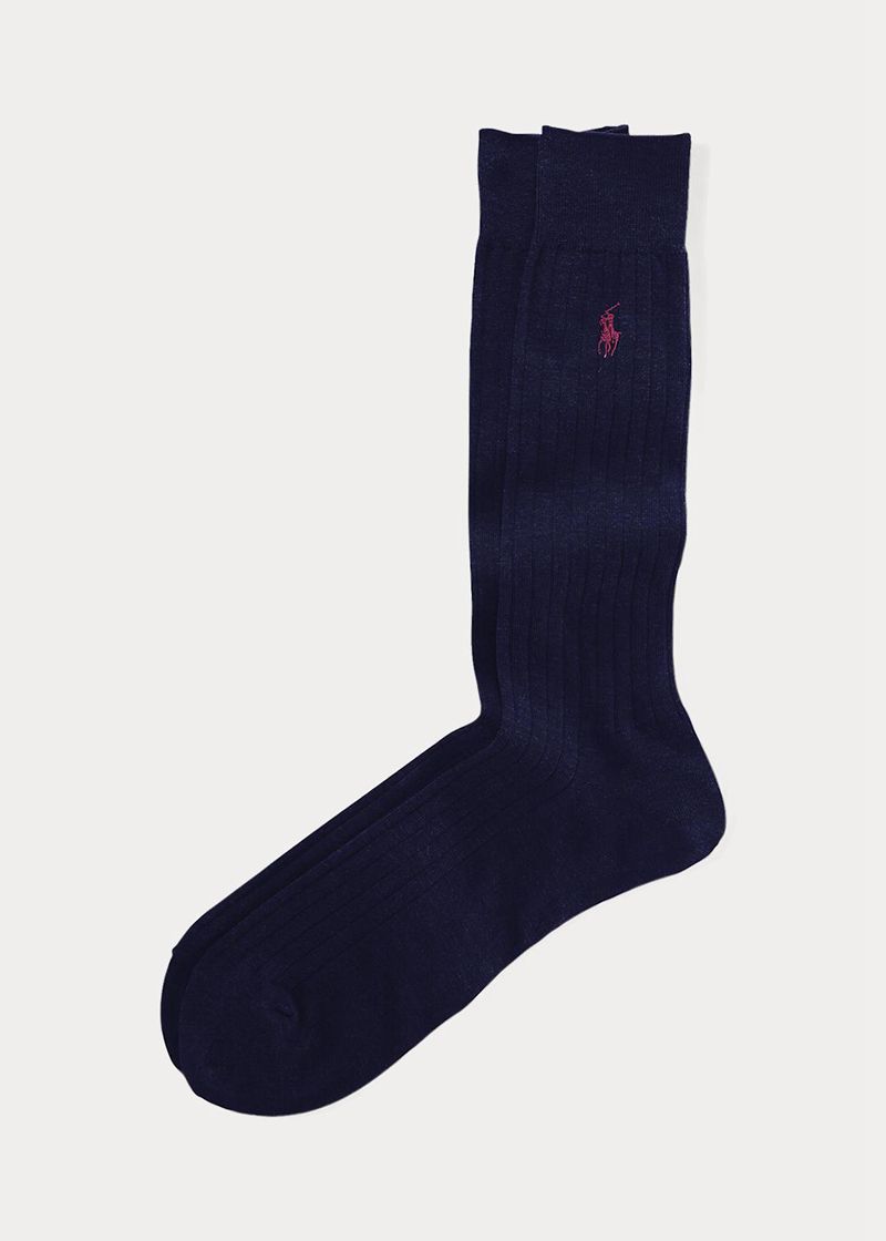 Calcetines Polo Ralph Lauren Hombre Rib-Knit Trouser Chile Azul Marino QEDIL-4912